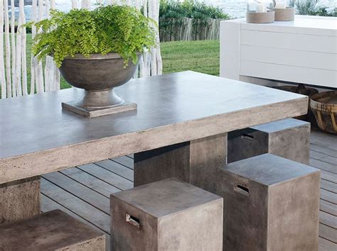 2m Concrete Dining Table Lounge Around Concrete Outdoor Dining