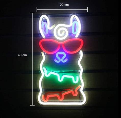 Neon Led Schild Lama Alpaka Licht Wand Deko Leuchte Setup Streamer