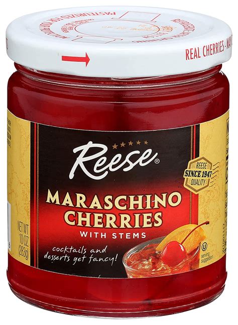 Reese Red Maraschino Cherries With Stems 10 Oz