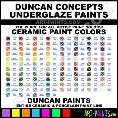 Duncan Concepts Underglaze Ceramic Porcelain Paint Colors Duncan