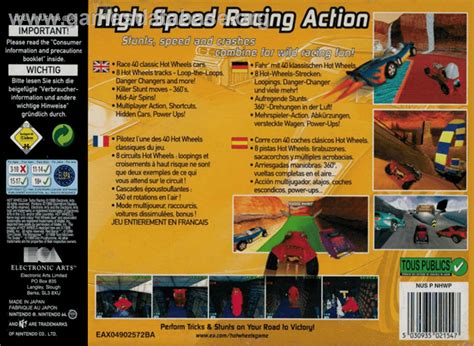 Hot Wheels Turbo Racing Nintendo N64 Artwork Box Back