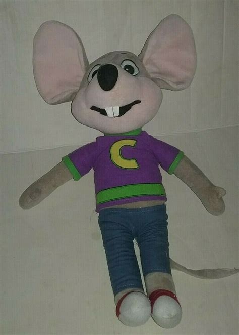 Chuck E Cheese 15 Mascot Plush Mouse Stuffed Animal Purple Shirt