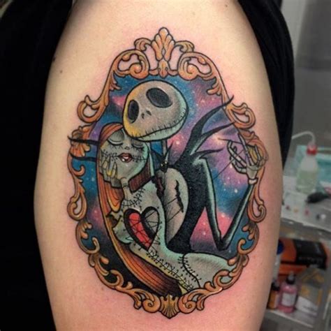 Jack and sally leg tattoo. Top 30 Jack and Sally Tattoo Designs | EntertainmentMesh