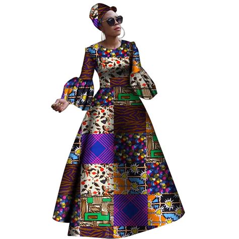 2019 African Dresses For Women Dashiki African Bazin Rich Clothes Dress For Women Africa Women