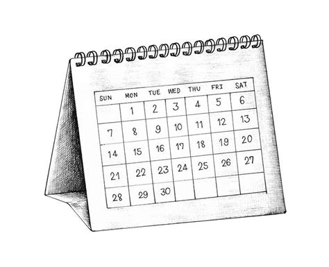 Hand Drawn Desk Calendar Illustration Free Image By