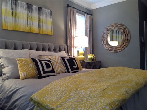 Daniel And Jennifers Grey And Yellow Master Bedroom Design By