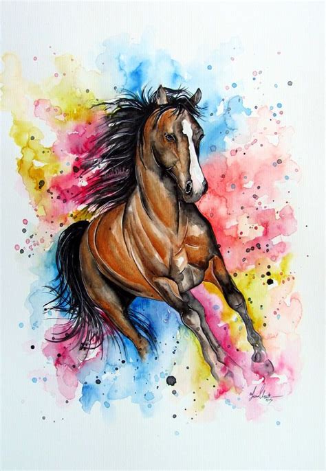 Watercolor Horse Painting Horse Painting Watercolor Horse