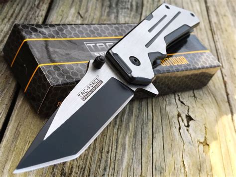 85 Tac Force Modern Tanto Blade Black And Satin Folding Pocket Knife