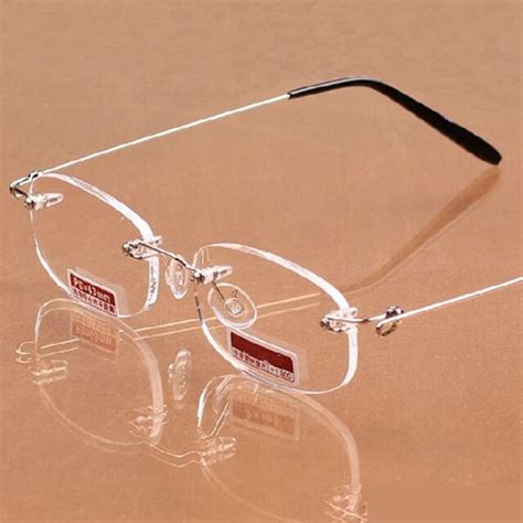 Peekaboo Rimless Reading Glasses Men Metal Readers Women Magnification Ready Made Eyewear 1 00