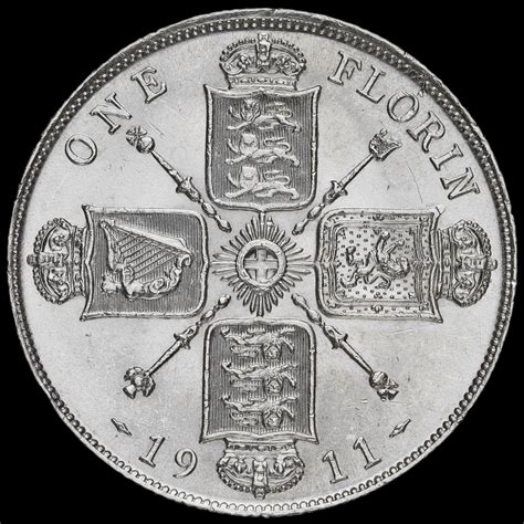 1911 George V Silver Florin Aunc