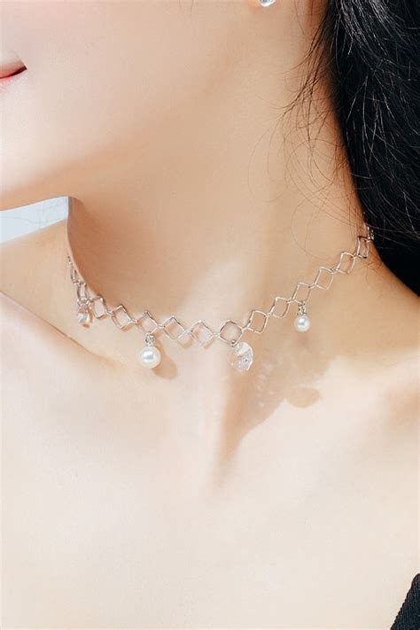 Soo And Soo Bright Swarovski Choker Necklaces For Women Kooding