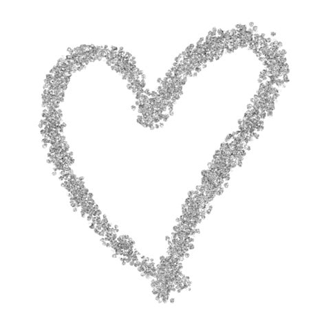 Silver Glitter Heart Png Png Image Collection