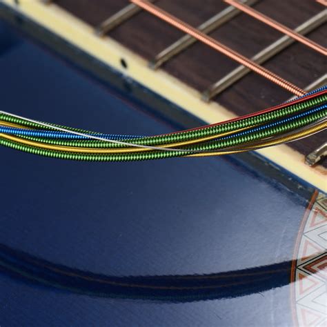 Alice Aw435c Colorful Rainbow Acoustic Folk Guitar Strings Steel