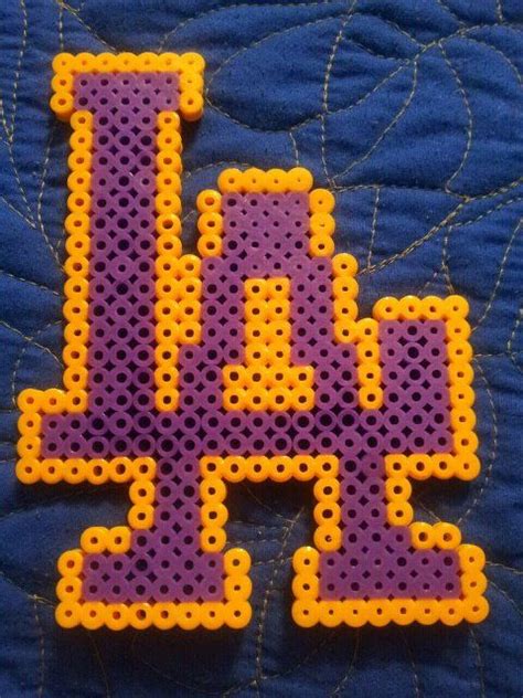 La Lakers Perler Bead~ By Xdrownedshadowx Perler Beads Perler Beads