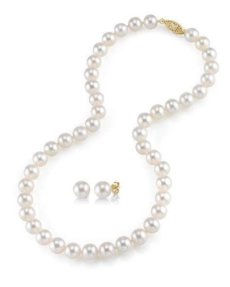 Mm Freshwater Pearl Necklace Earrings