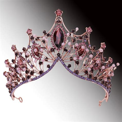 Purple Crystal Royal Princess Crown Tiara