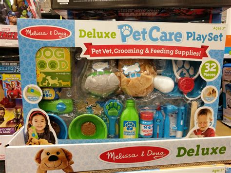 Grooming Melissa And Doug Deluxe Pet Care Vet Feeding Play Set Toys