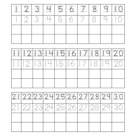 7 Best Images Of Printable Number Chart 1 30 Number Chart 1 20