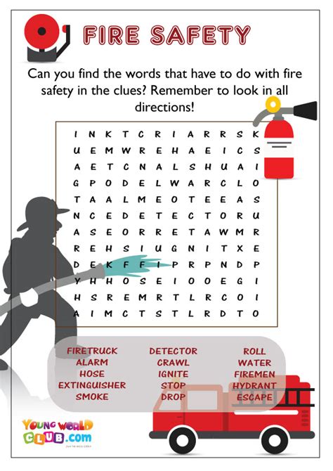 Fire Safety Word Search Puzzle Printable Englishbix Gambaran