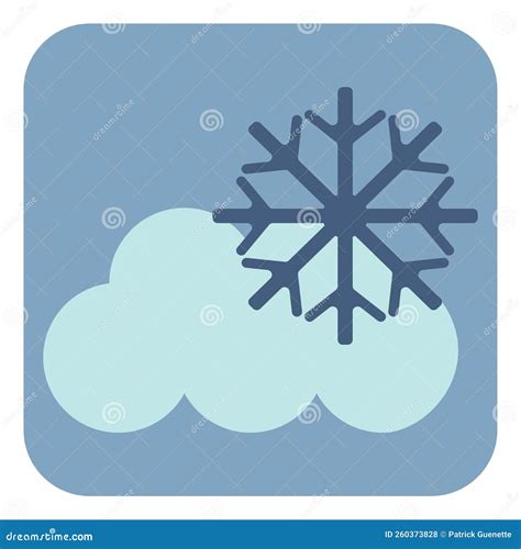Snowflake On A Cloud Icon Stock Vector Illustration Of Clip 260373828