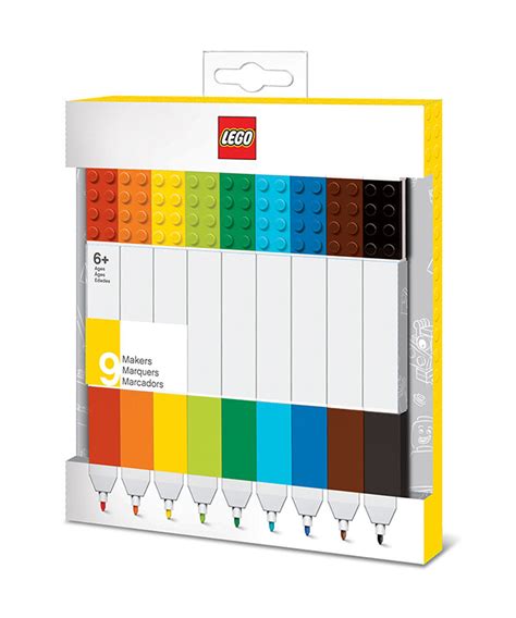 Lego Marker Pen Set Assorted Pack Of 9 Colours The Hamilton Pen Company