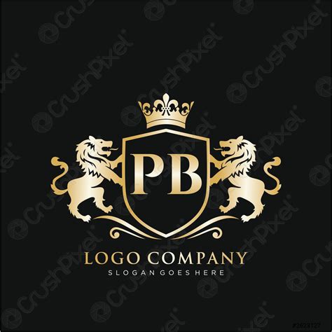 Pb Letter Initial With Lion Royal Logo Template Stock Vector 2623127