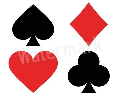 Playing Cards Suit Symbols Svg Cricut File Card Clipart Silhouettes