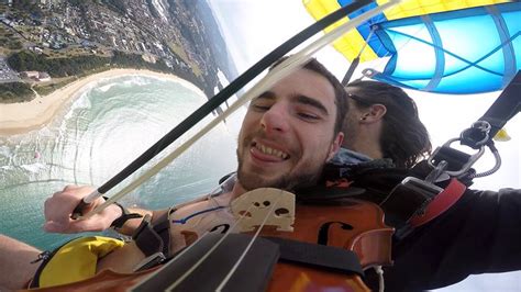 Musician Sky Dives Playing The Violin In The Nude For Men S Health Sbs News