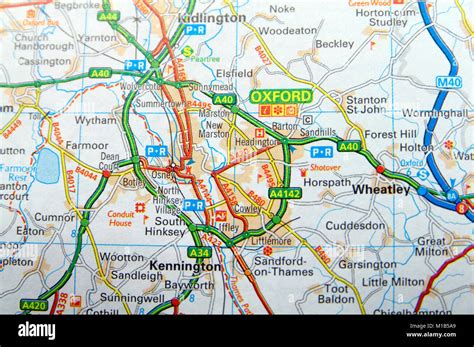 La Mappa Stradale Di Oxford Inghilterra Foto Stock Alamy