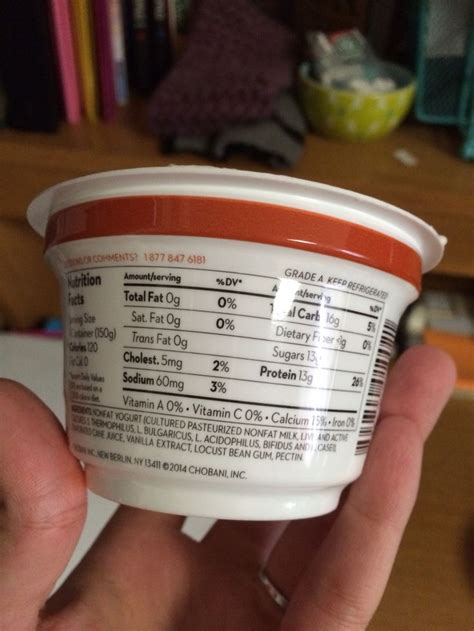 Chobani Vanilla Blended Greek Yogurt 22 Nutrition Information