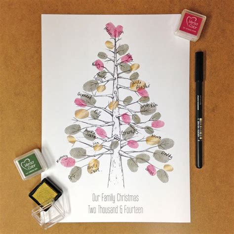 Nordic Fingerprint Christmas Tree By Lillypea Event Stationery