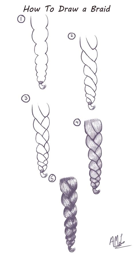 How To Draw A Braid Here Is A Quick And Easy Tutorial On How To Draw A Braid Drawings How