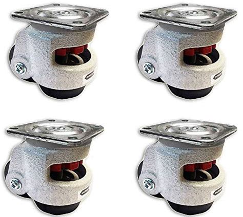 Casterhq Retractable Leveling Machine Casters 4 Pack 2400 Lbs