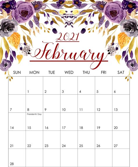Through february 2021 calendar printable set goals in the right way. February Calendar 2021 Free Printable Template PDF Word Excel