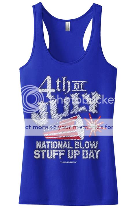 Threadrock Women S 4th Of July National Blow Stuff Up Day Racerback Tank Top Ebay