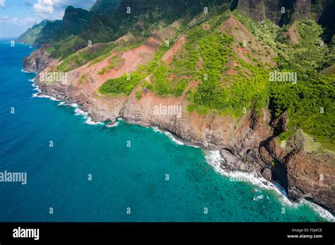 Aerial View Of The Na Pali Coast On Kauai Hawaii Stock Photo Alamy