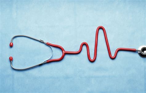 Wallpaper Red Blue Background Heartbeat Stethoscope Images For