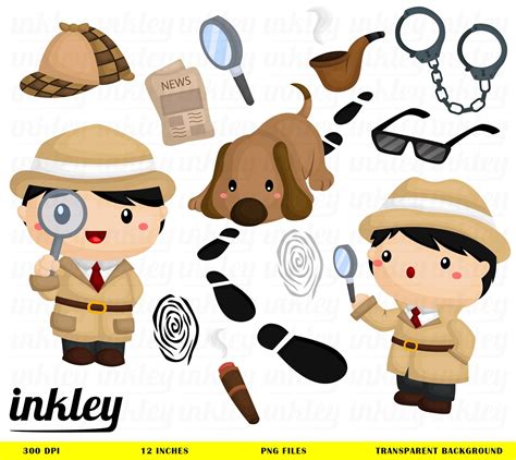 Cute Detective Clipart Job And Occupation Clip Art Tracker Etsy