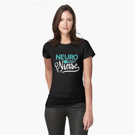 Neuro Nurse Stethoscope Neurology Brain Nursing T Fitted T Shirt By