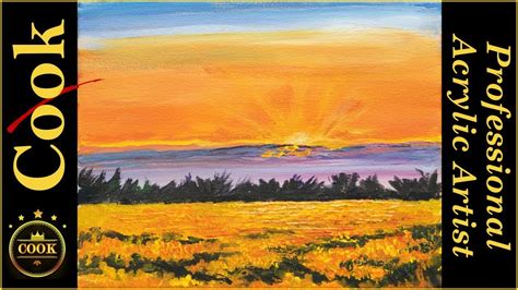 Acrylic Landscape Painting Tutorial Sunflower Field Challenge 21