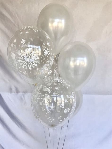 Snowflake Balloons Snowflake And Pearl White Balloons Onederland