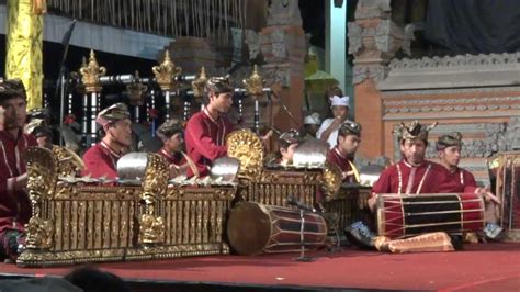 Balinese Gamelan Music In Penataran Sasih Temple Mas Village Bali