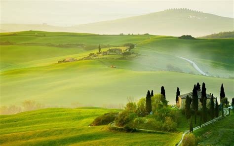 Italy Tuscany Nature Summer Countryside House Green