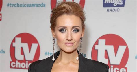 Corries Catherine Tyldesley Bares Explosive Cleavage As Jacket Parts Over See Through Bra