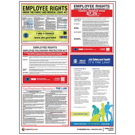 Labor Laws Poster Eeo Federal Osha English