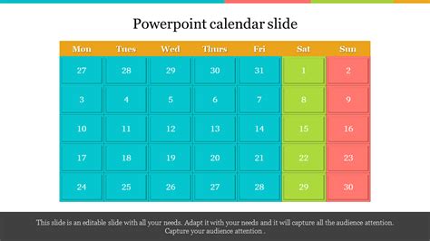 Powerpoint Monthly Calendar Template