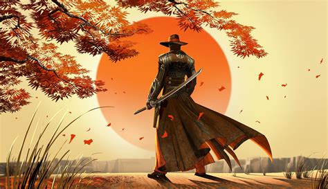 Artwork Fantasy Art Cowboys Samurai Japan Wallpapers Hd Desktop
