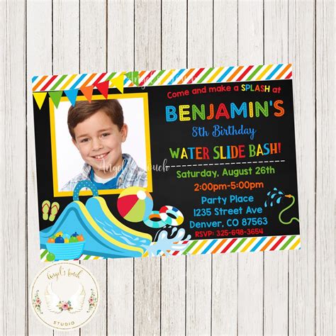 Water Slide Girl Or Boy Party Invitation Printable Digital File