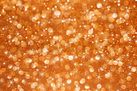Rose Gold Glitter Bokeh With Stars Abstract Background Stock Image