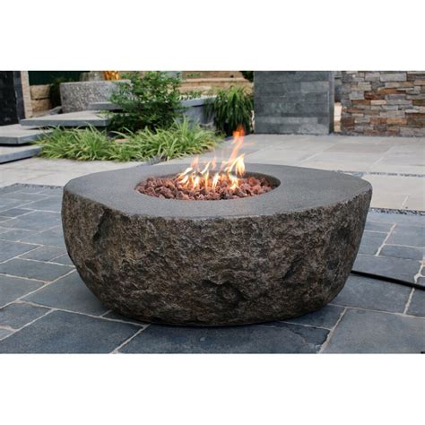 You can make use of cement to strengthen the sides and also base of it however i do not see the need, considering that the fire will. Elementi Boulder Concrete Propane/Natural Gas Fire Pit ...